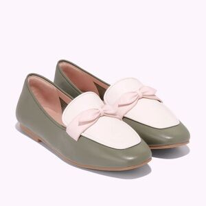 Cole Haan York Bow Loafer in Tea Leaf, Egret & Rosewater